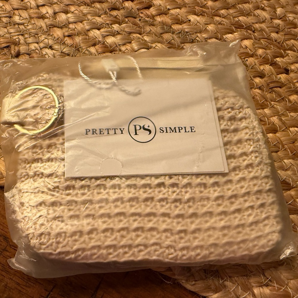 Pretty Simple Cream Raffia card pouch